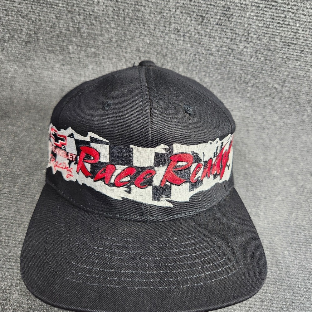 Vintage Chevrolet Snapback Hat Adult Chevy Racing Y2K Black Mideast Region